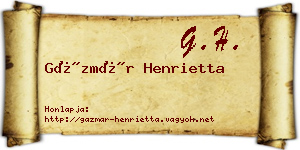 Gázmár Henrietta névjegykártya