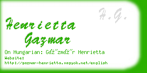 henrietta gazmar business card